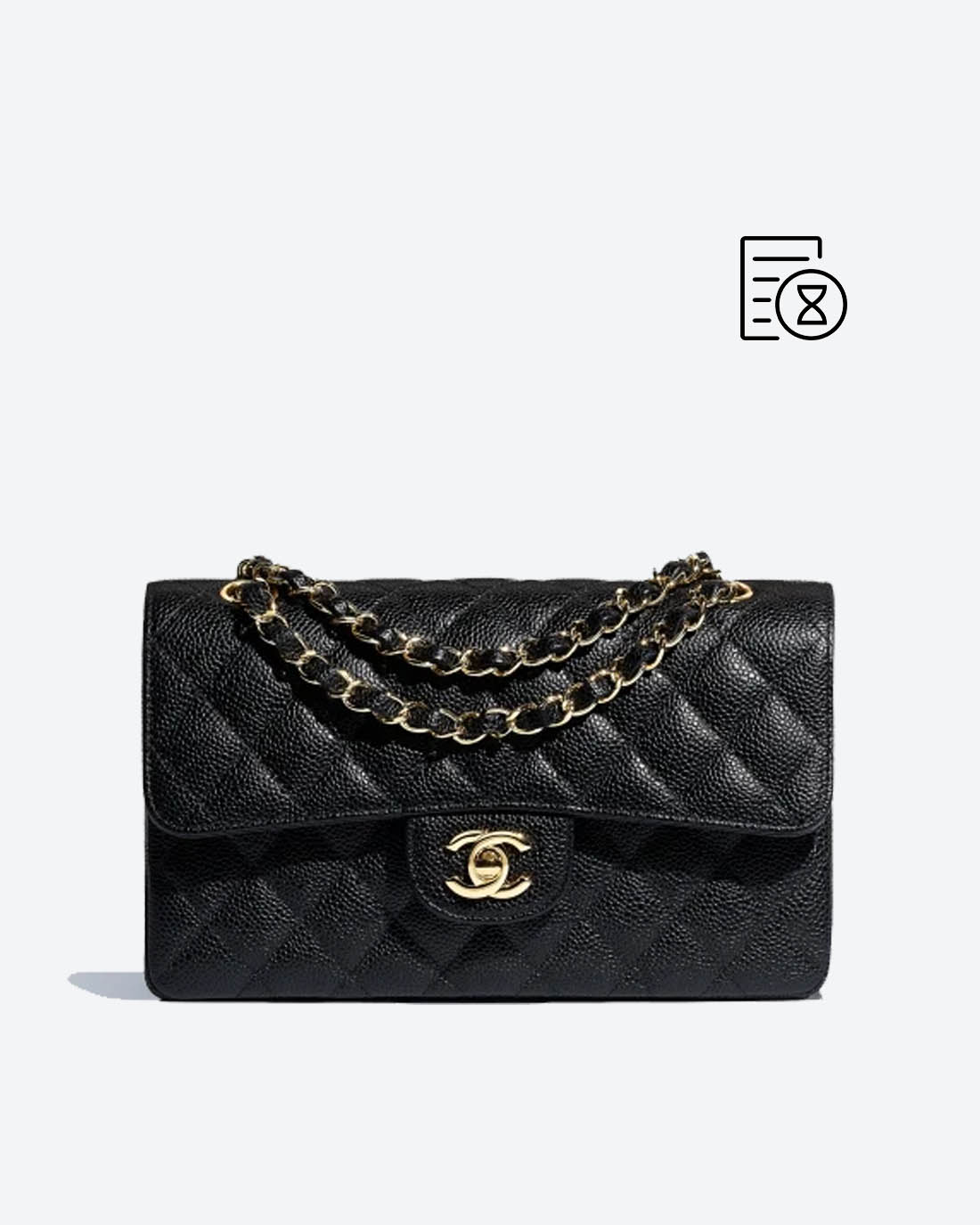 Chanel classic flap caviar black small